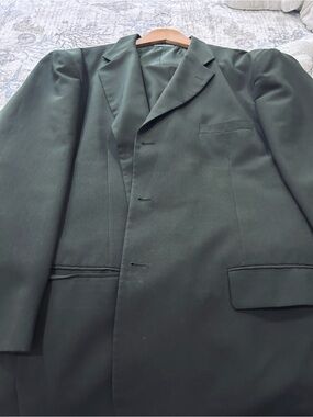 Men's Forest Green Single-Breasted Suit Jacket